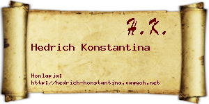Hedrich Konstantina névjegykártya